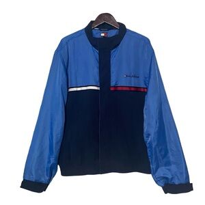 Vintage Tommy Hilfiger Color Block Windbreaker Blue Red & White Y2K Jacket